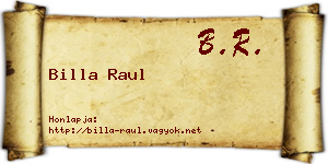 Billa Raul névjegykártya
